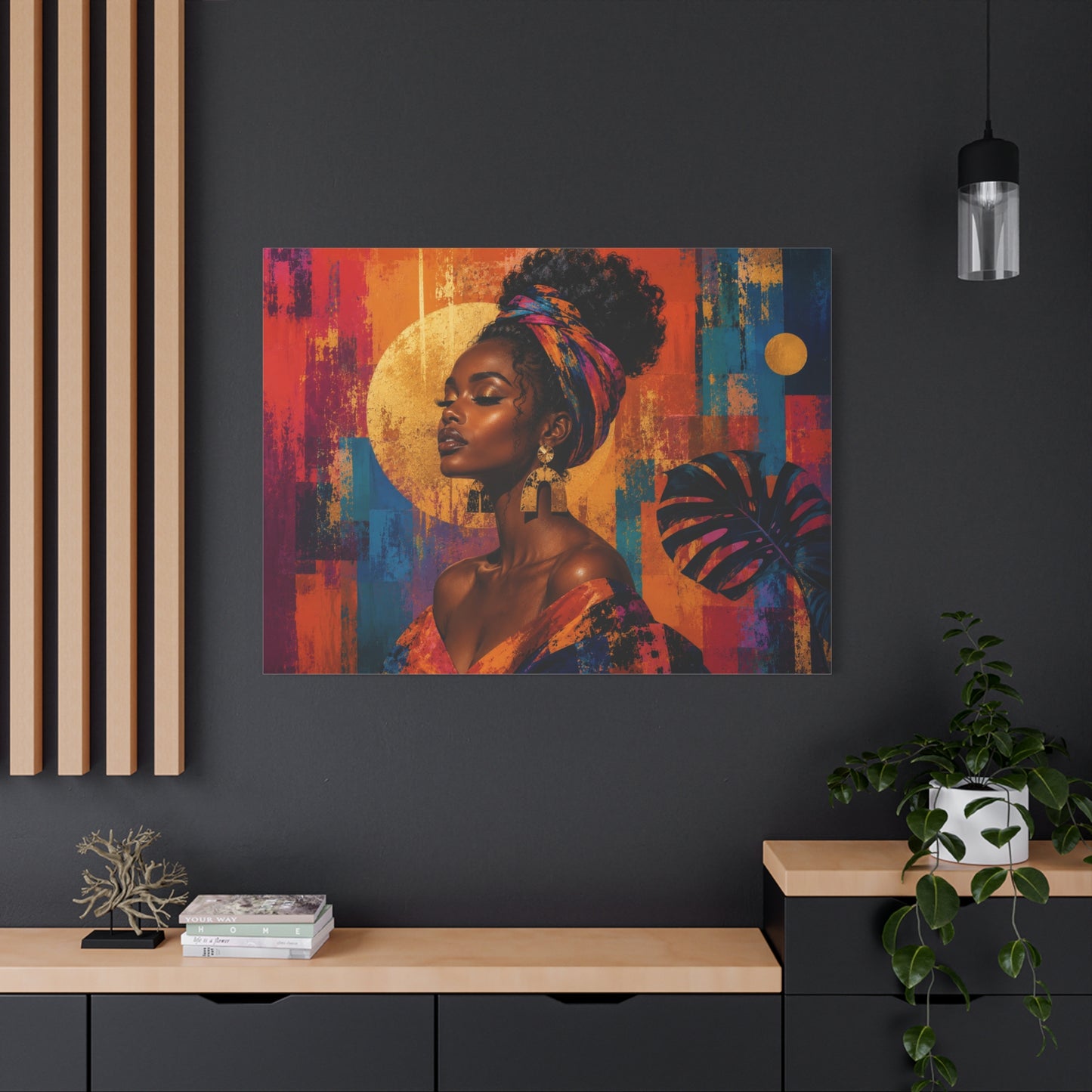 Afrocentric Golden Halo Portrait Canvas