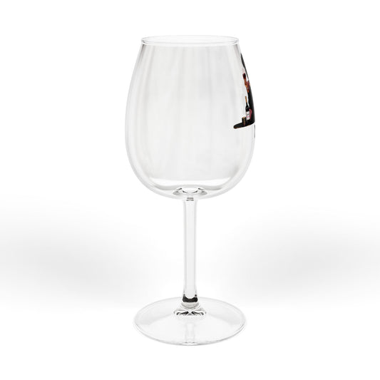 Personalized 12oz Wine Glass — "Nia" Champagne Toast Design