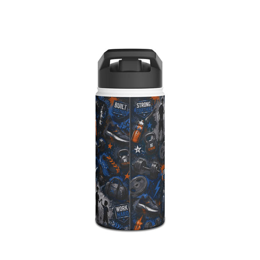 "Workout with Dad" Stainless Steel Water Bottle, Standard Lid