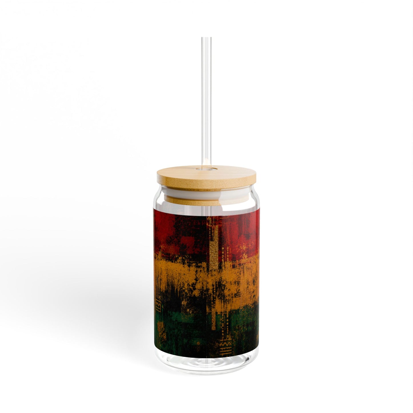 Ghana Flag Sipper Glass — 16oz African Queen Design