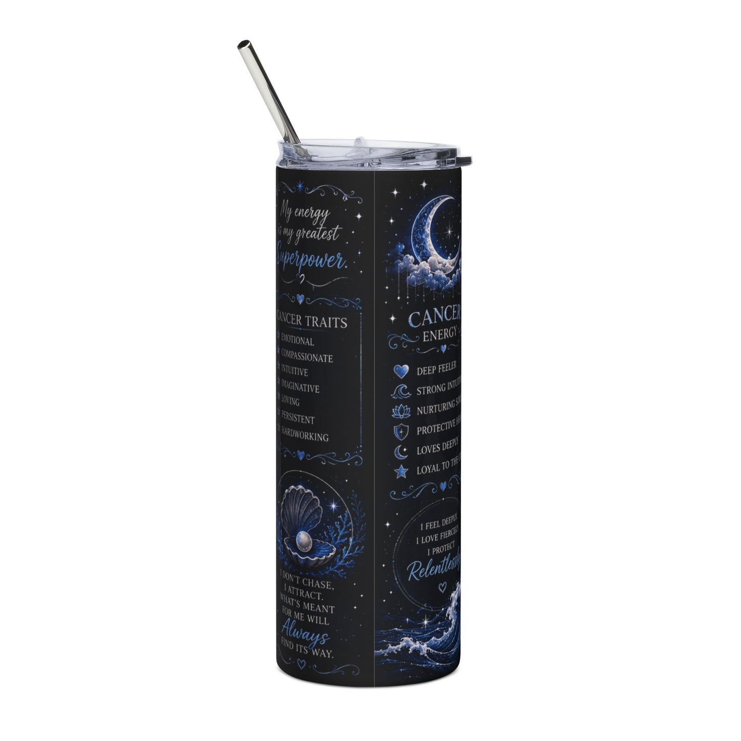 Cancer Zodiac 20oz Stainless Steel Tumbler — Astrological Crab Constellation Design