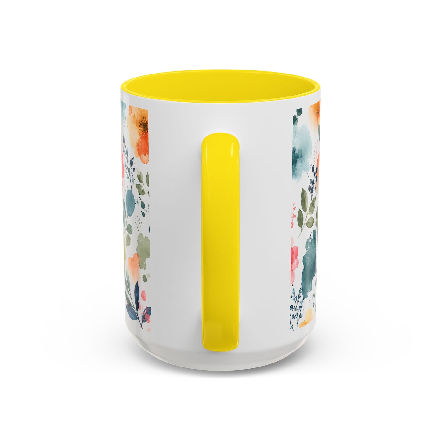 Watercolor Floral Accent Coffee Mug - 11/15oz