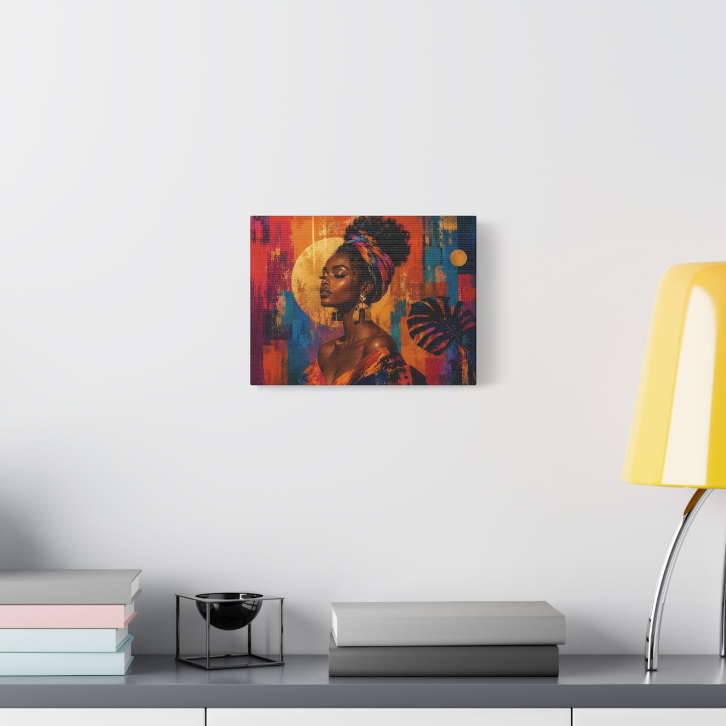 Afrocentric Golden Halo Portrait Canvas