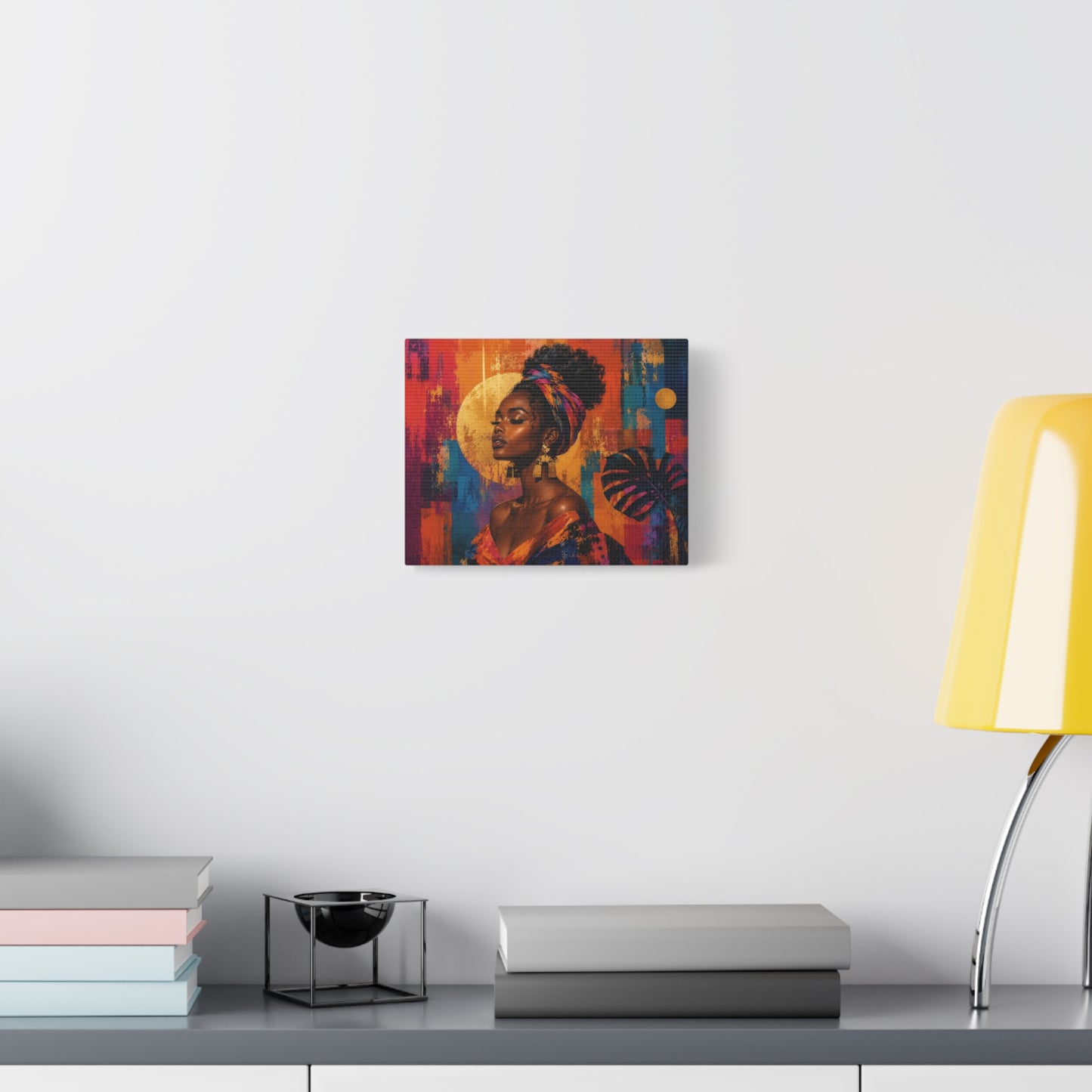 Afrocentric Golden Halo Portrait Canvas