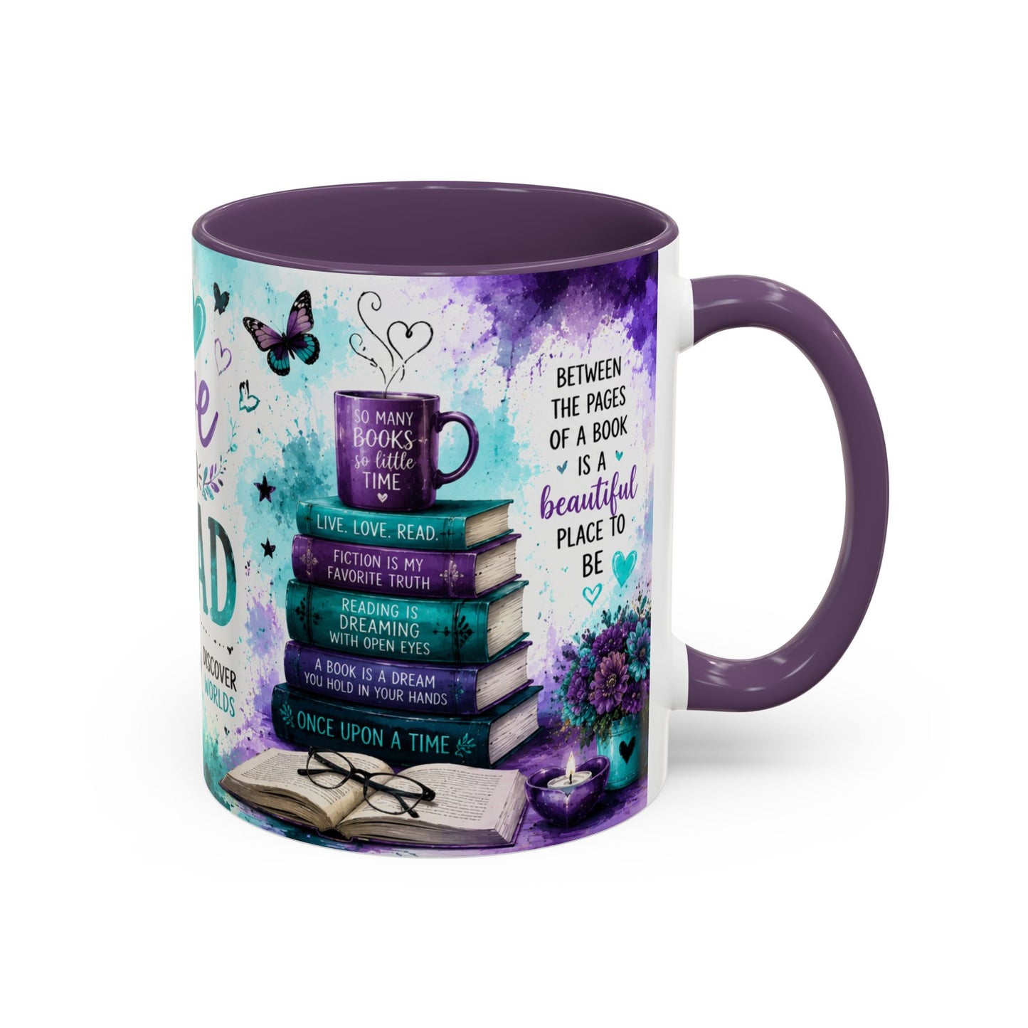 I Love to Read Accent Coffee Mug — Inspirational Book Lover Gift (11/15oz)