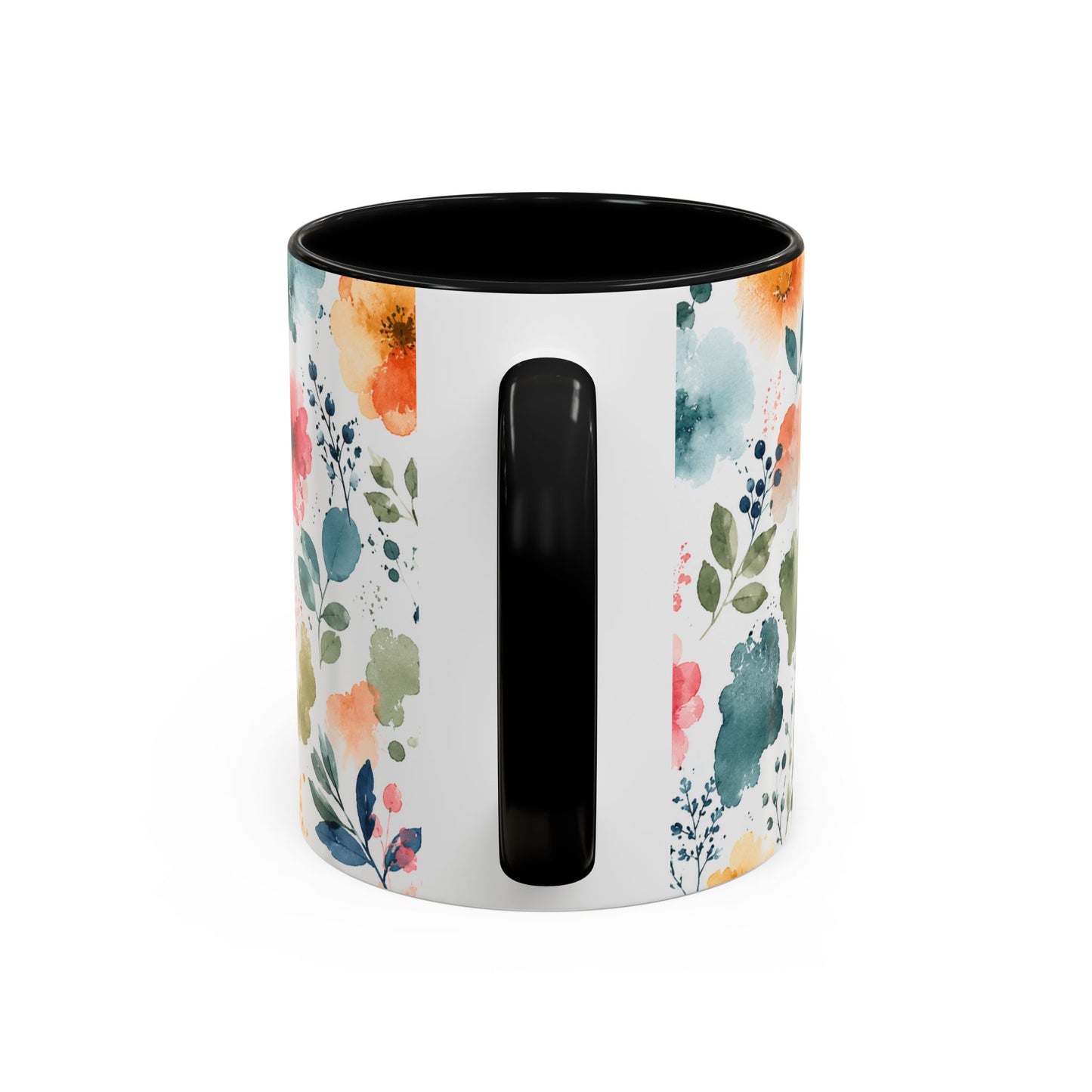 Watercolor Floral Accent Coffee Mug - 11/15oz