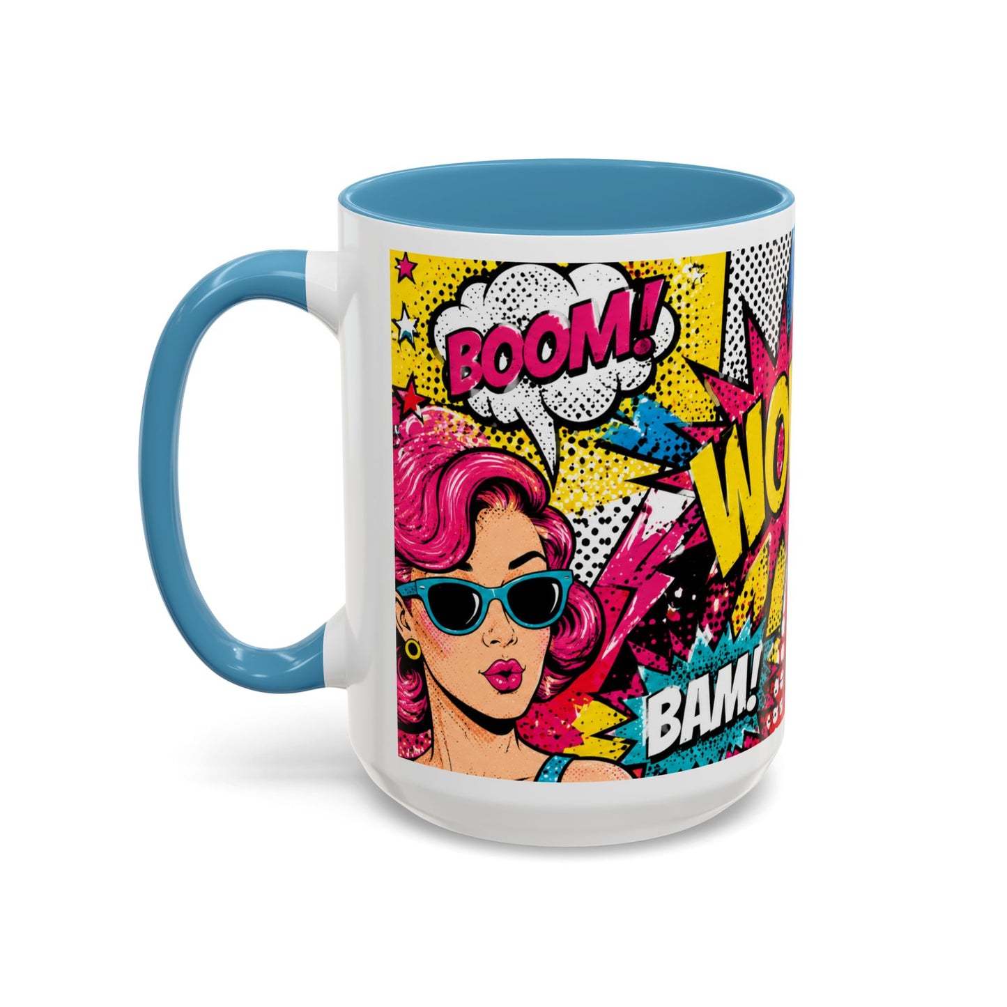 Pop Art Comic Coffee Mug – Colorful 'WOW! POP!' Accent Ceramic Mug (11/15oz)