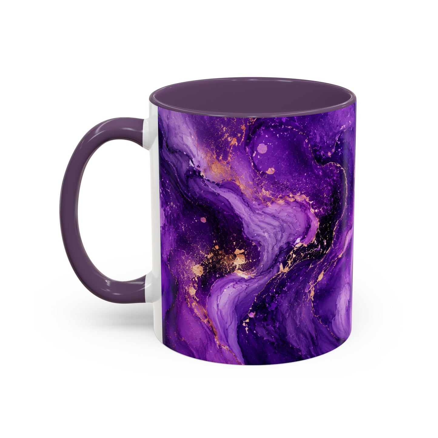 Purple Marble Accent Coffee Mug (11/15oz) — Swirl Art Ceramic Mug