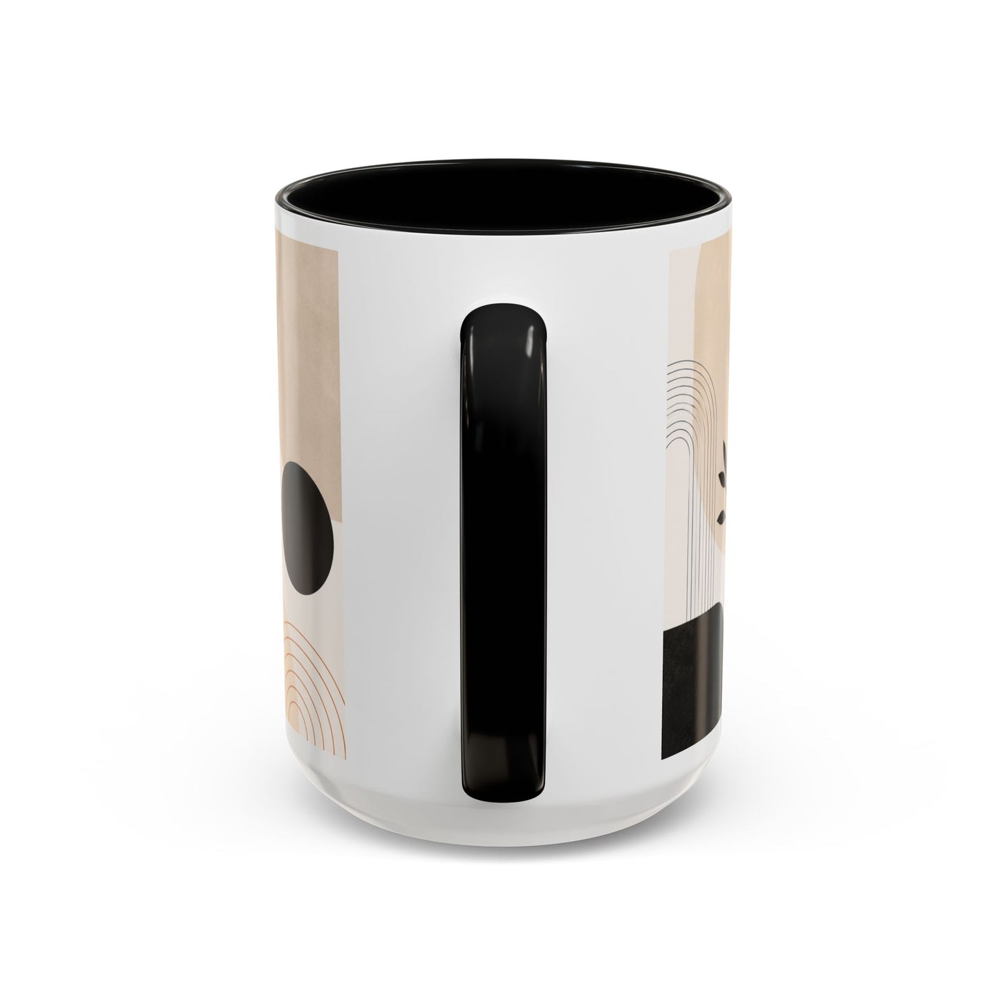 Abstract Earth Tone Accent Coffee Mug — Modern Minimalist Ceramic (11/15oz)