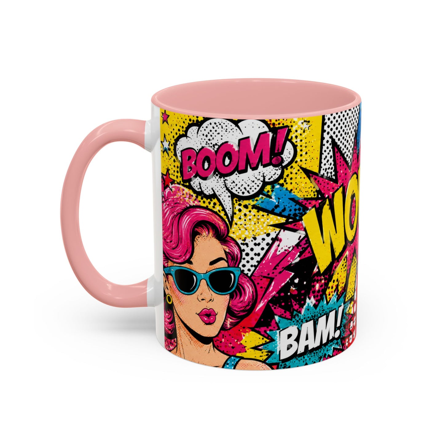 Pop Art Comic Coffee Mug – Colorful 'WOW! POP!' Accent Ceramic Mug (11/15oz)