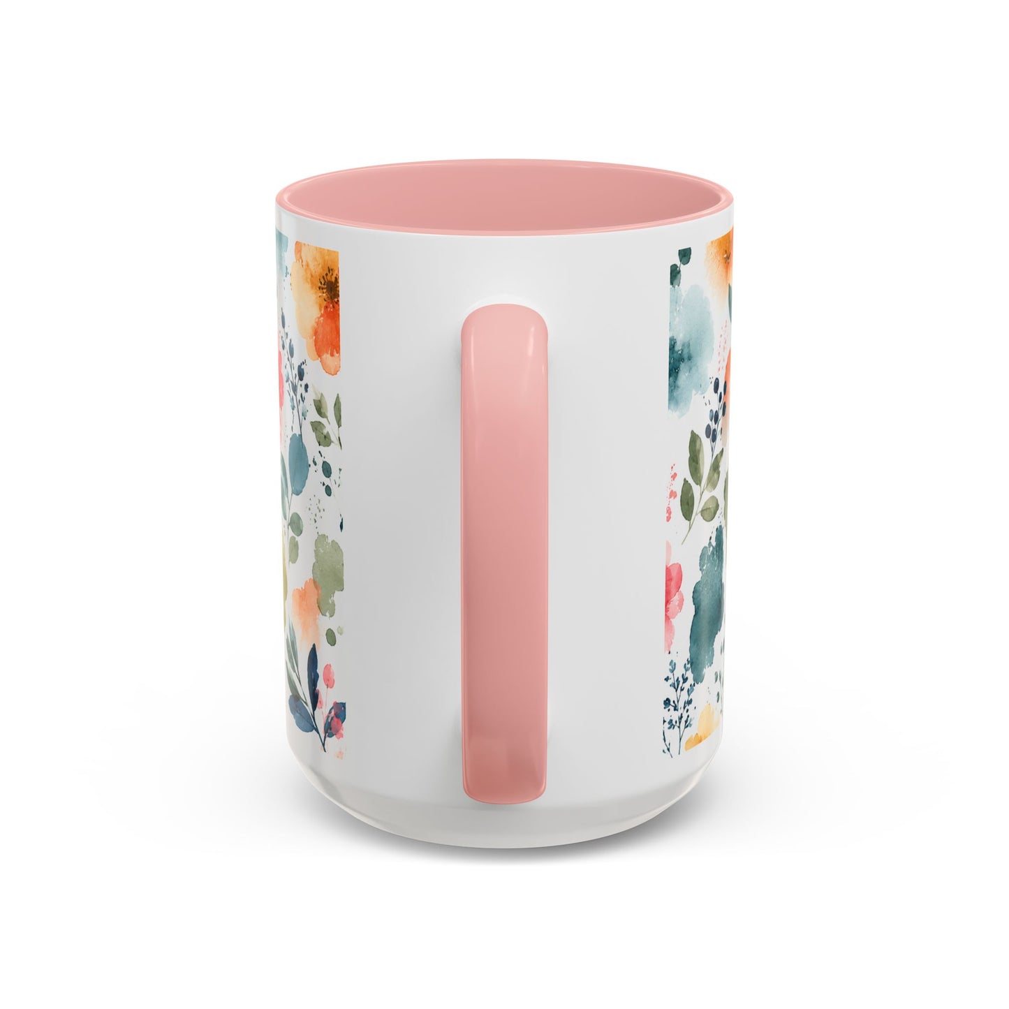 Watercolor Floral Accent Coffee Mug - 11/15oz