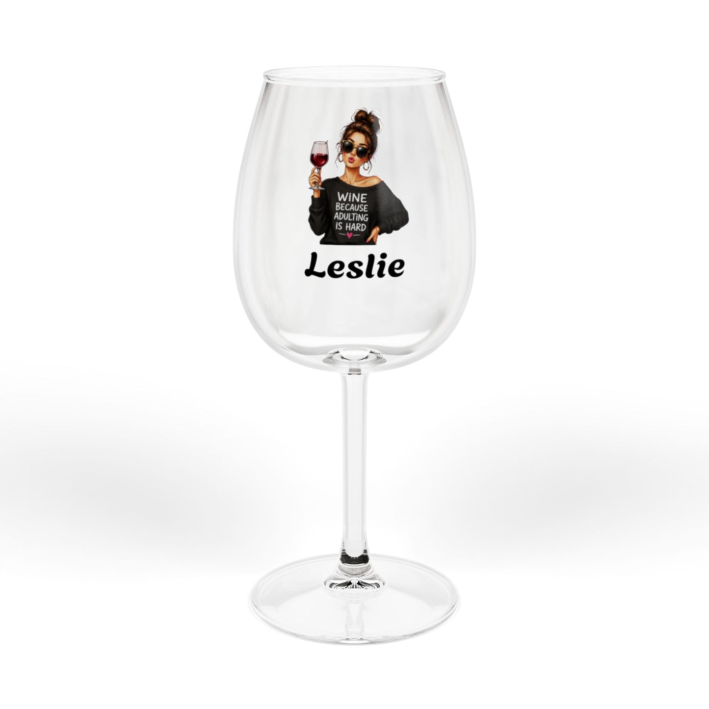 12oz Wine Glass – "Wine, Reading, Naps, Repeat" Graphic Stemmed Glass