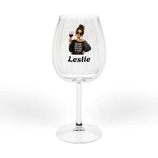 12oz Wine Glass – "Wine, Reading, Naps, Repeat" Graphic Stemmed Glass
