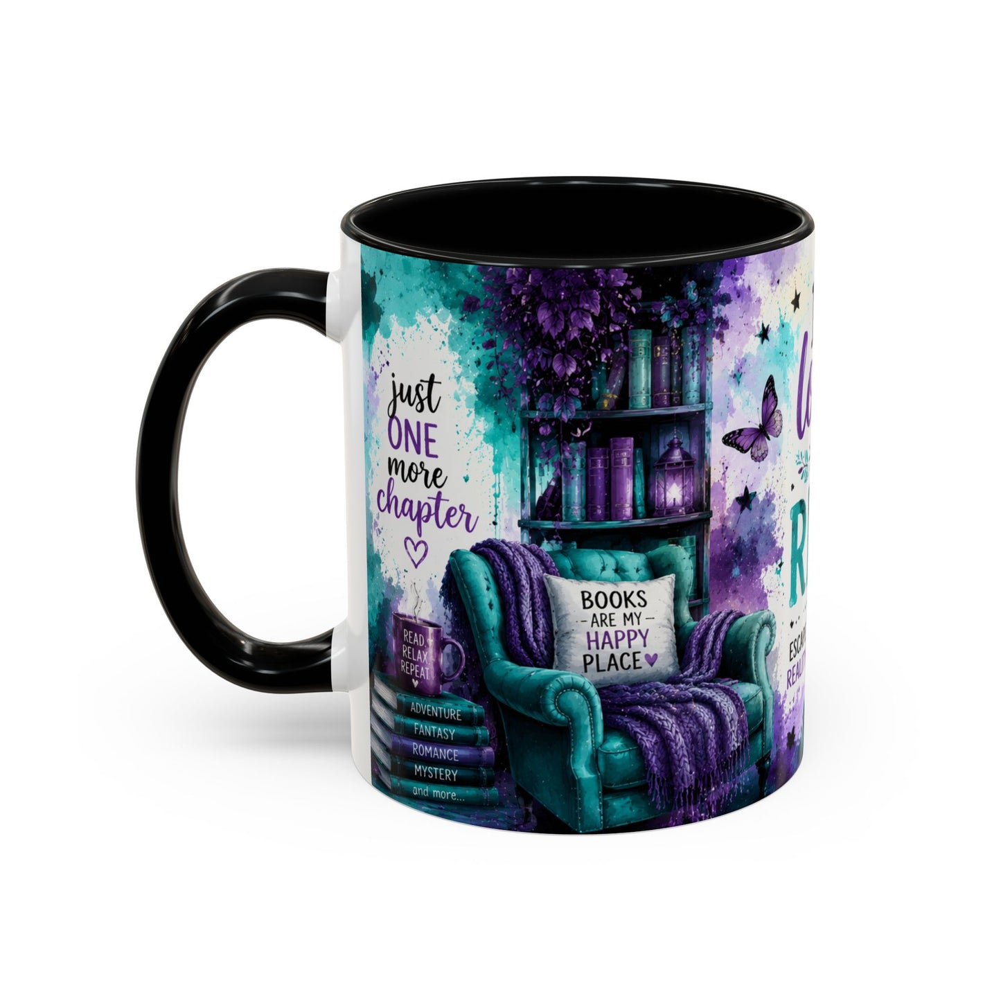 I Love to Read Accent Coffee Mug — Inspirational Book Lover Gift (11/15oz)