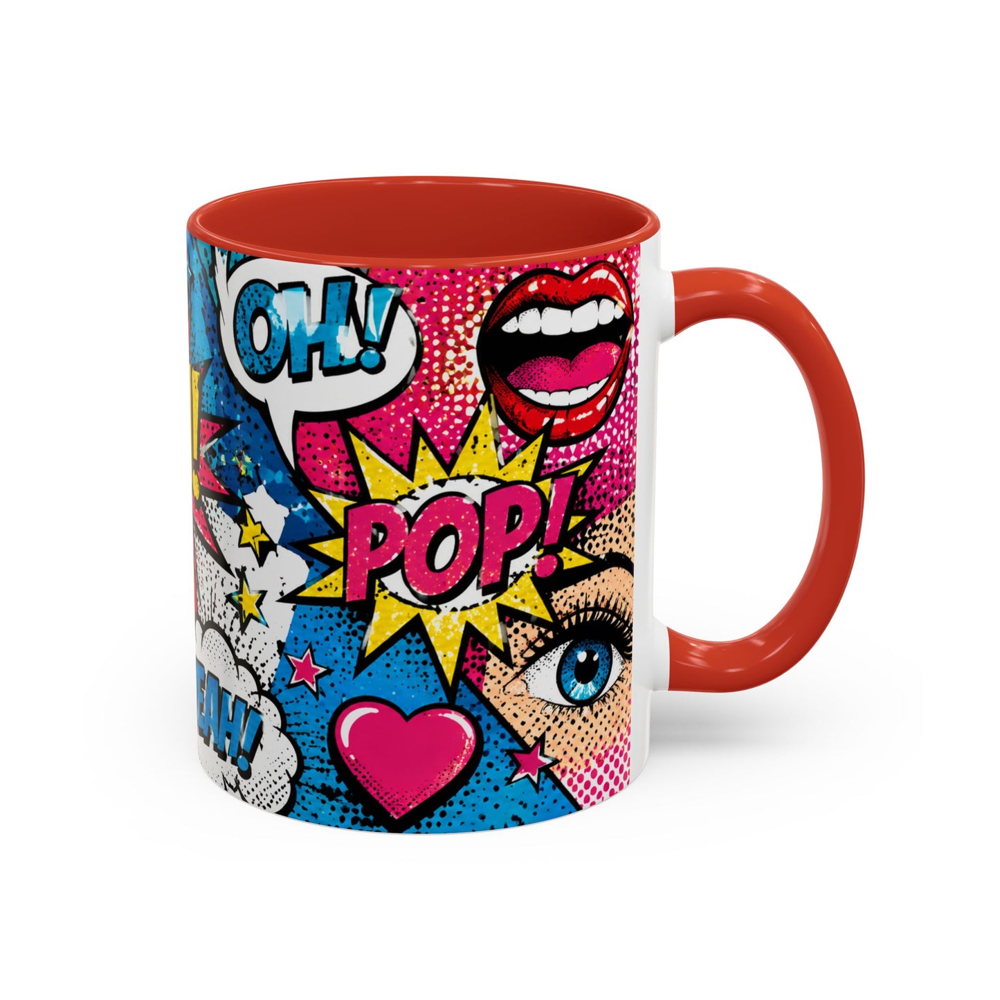 Pop Art Comic Coffee Mug – Colorful 'WOW! POP!' Accent Ceramic Mug (11/15oz)