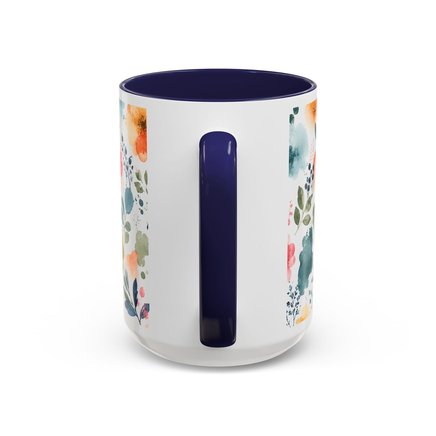 Watercolor Floral Accent Coffee Mug - 11/15oz