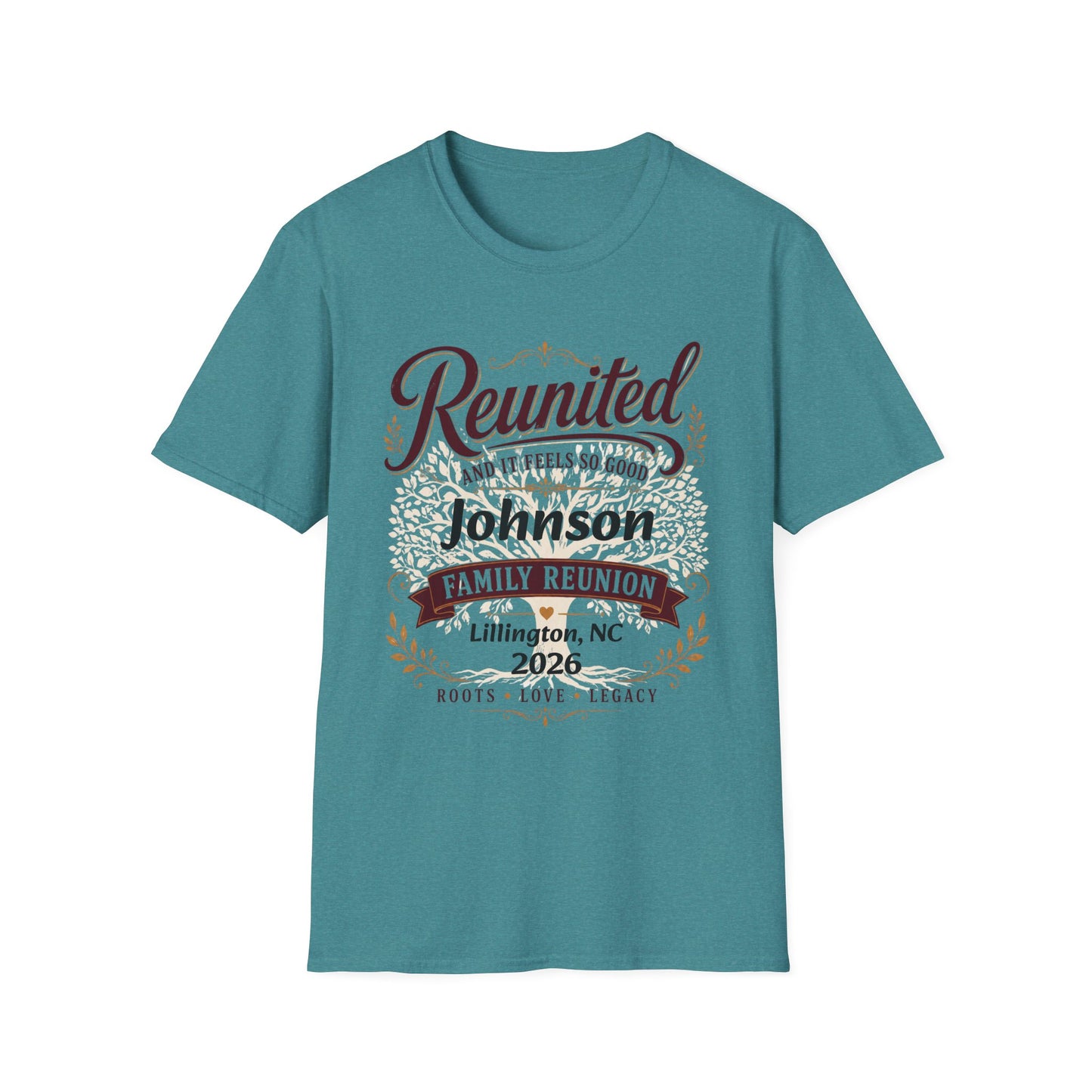 Family Reunion T-Shirt — "Reunited and It Feels So Good" Personalized Johnson, 2026