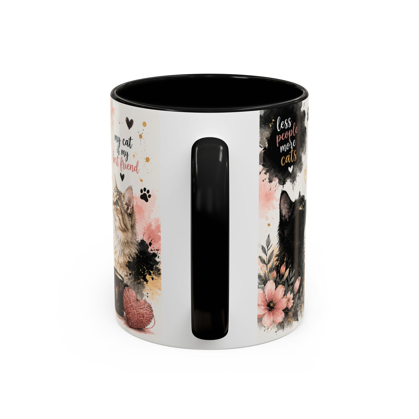 Life Is Better With a Cat Accent Coffee Mug — Cute Cat Lover Gift (11/15oz)