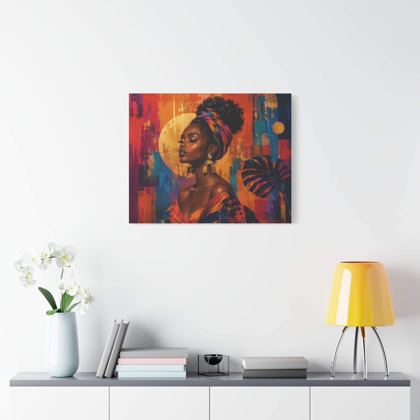 Afrocentric Golden Halo Portrait Canvas