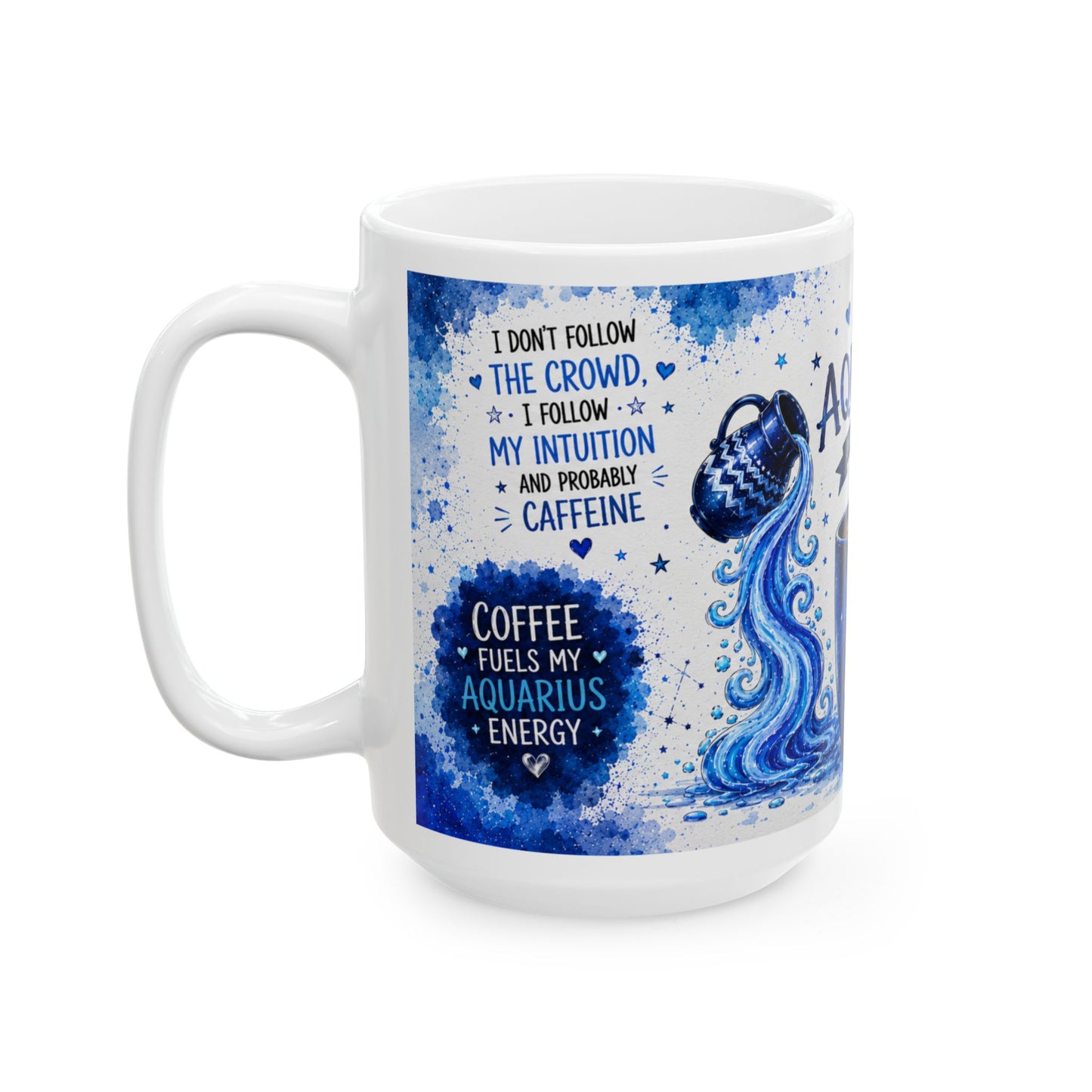 Aquarius Zodiac Coffee Mug — Horoscope Astrology Ceramic Mug (11oz & 15oz)