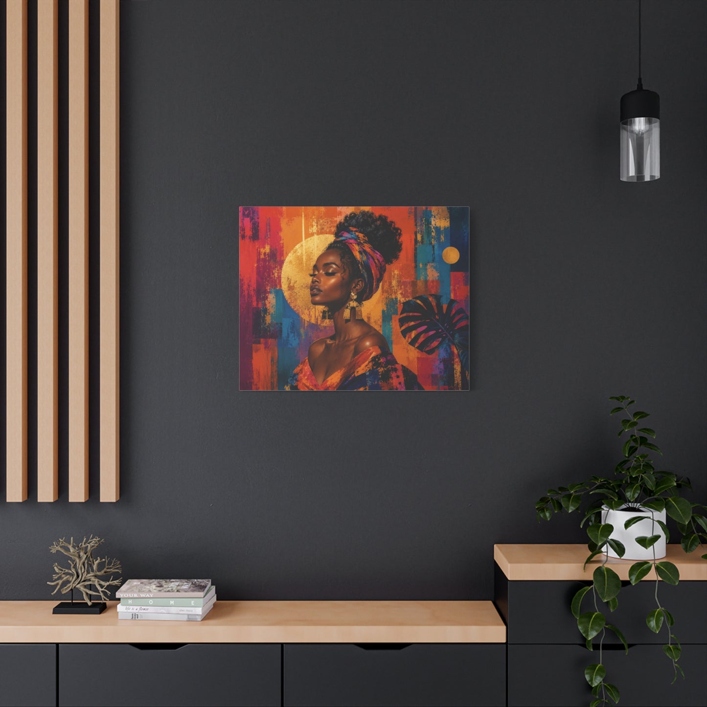 Afrocentric Golden Halo Portrait Canvas