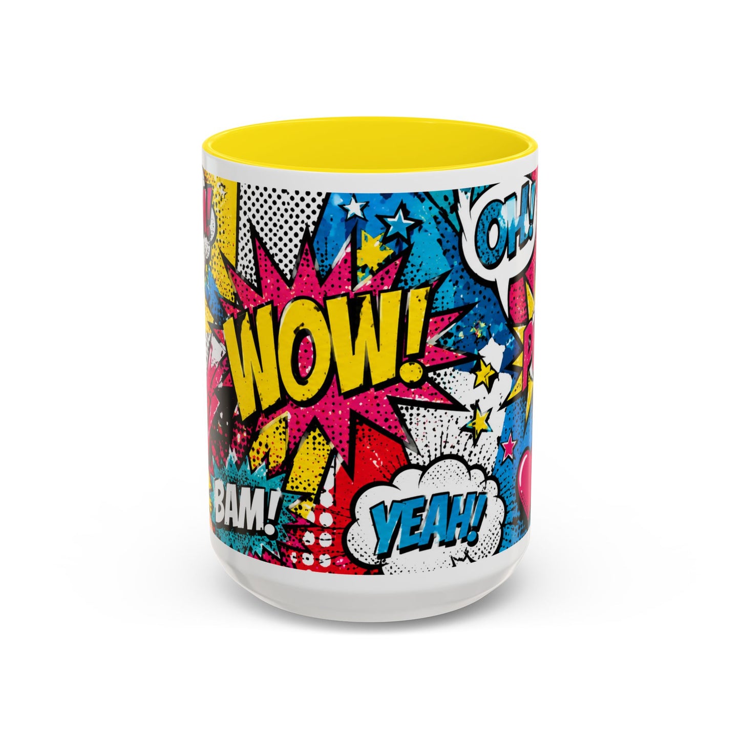 Pop Art Comic Coffee Mug – Colorful 'WOW! POP!' Accent Ceramic Mug (11/15oz)