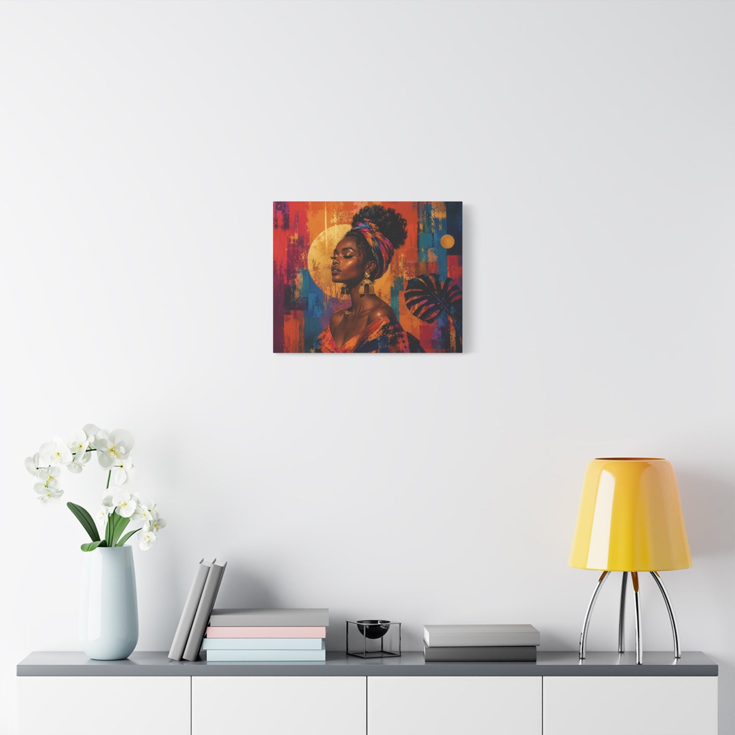 Afrocentric Golden Halo Portrait Canvas