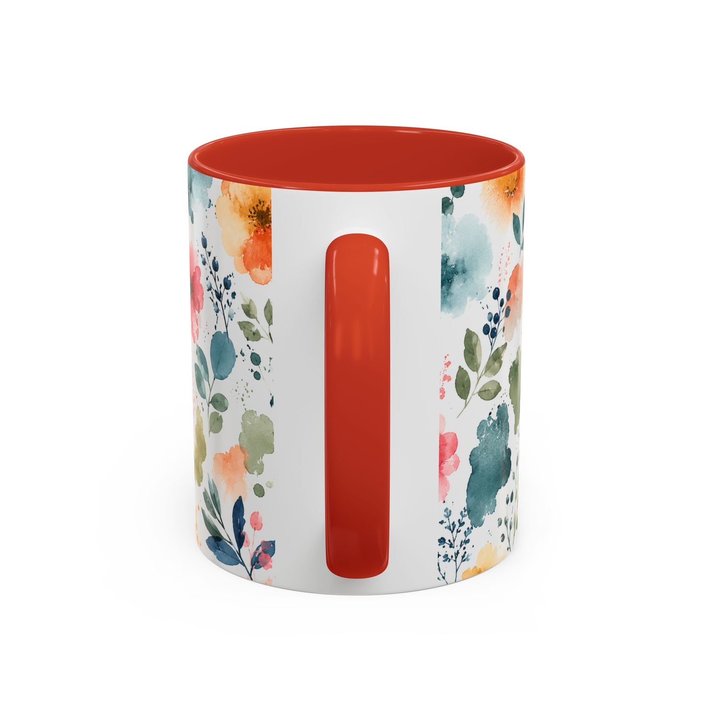 Watercolor Floral Accent Coffee Mug - 11/15oz
