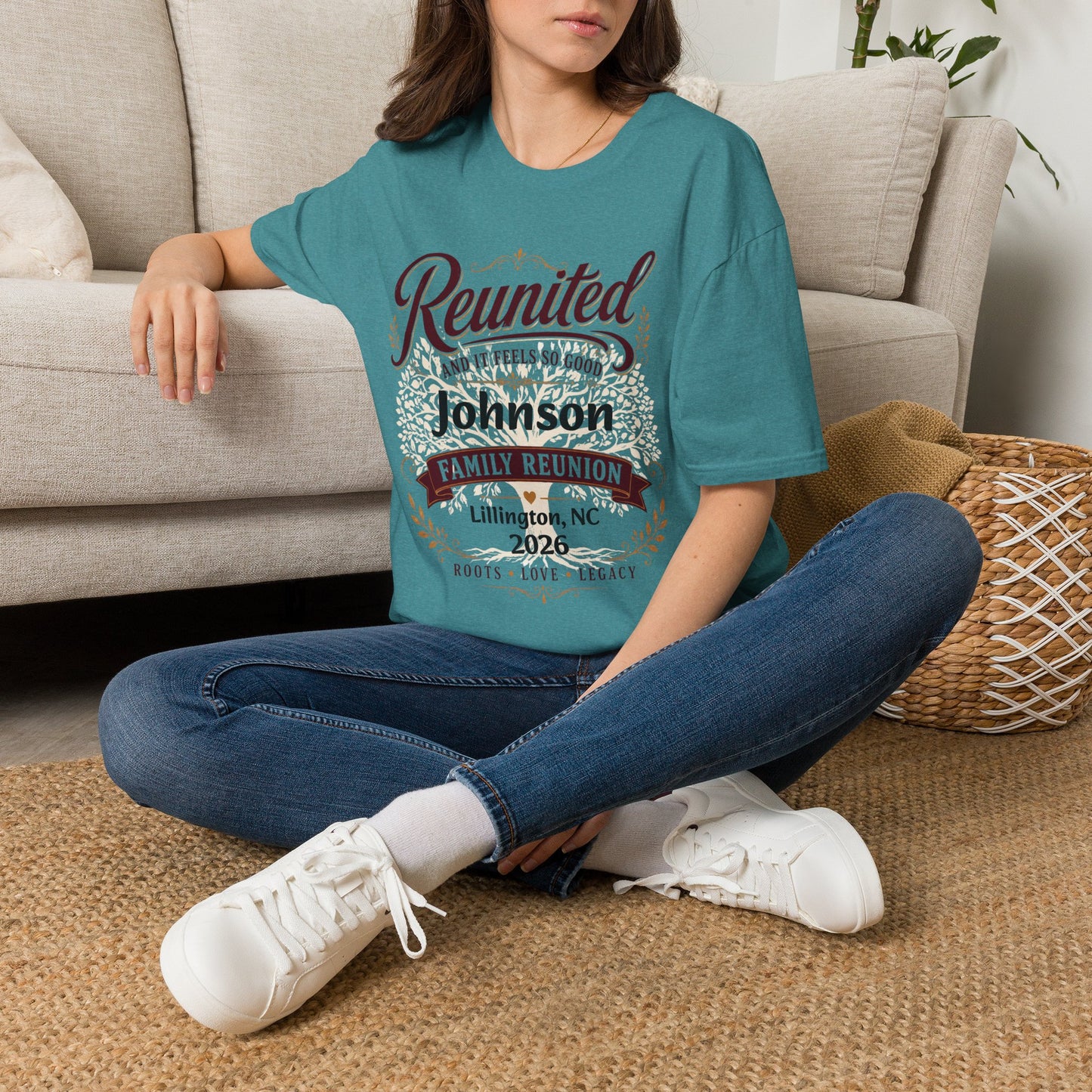 Family Reunion T-Shirt — "Reunited and It Feels So Good" Personalized Johnson, 2026
