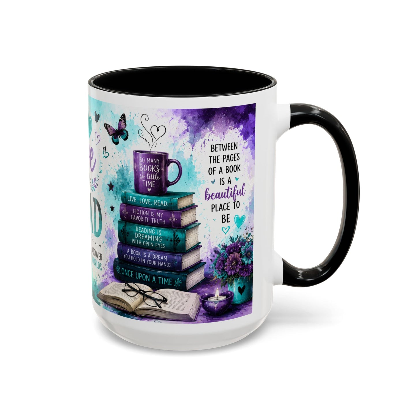 I Love to Read Accent Coffee Mug — Inspirational Book Lover Gift (11/15oz)