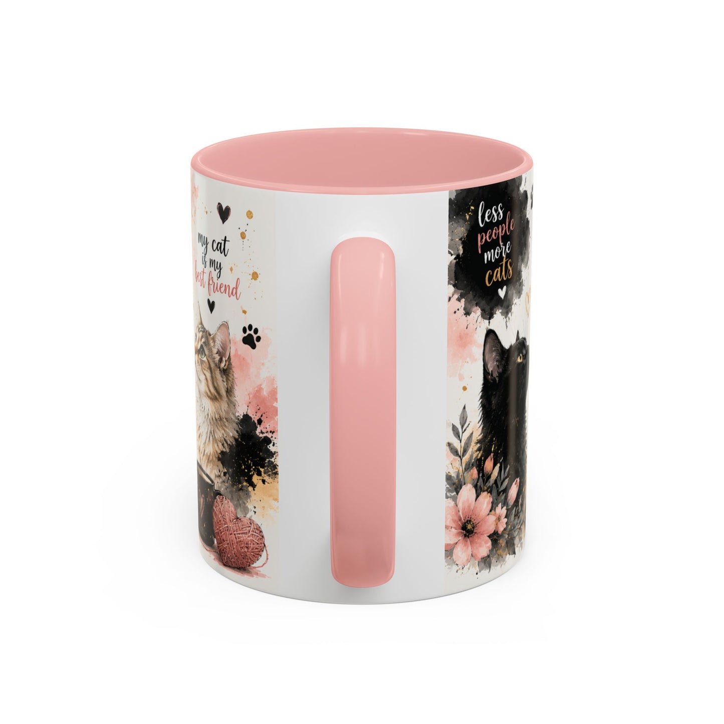 Life Is Better With a Cat Accent Coffee Mug — Cute Cat Lover Gift (11/15oz)