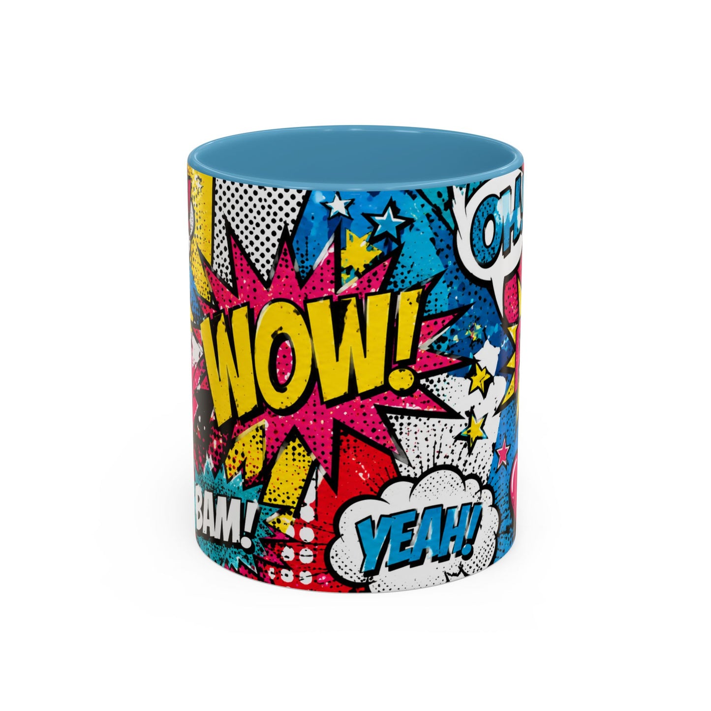 Pop Art Comic Coffee Mug – Colorful 'WOW! POP!' Accent Ceramic Mug (11/15oz)
