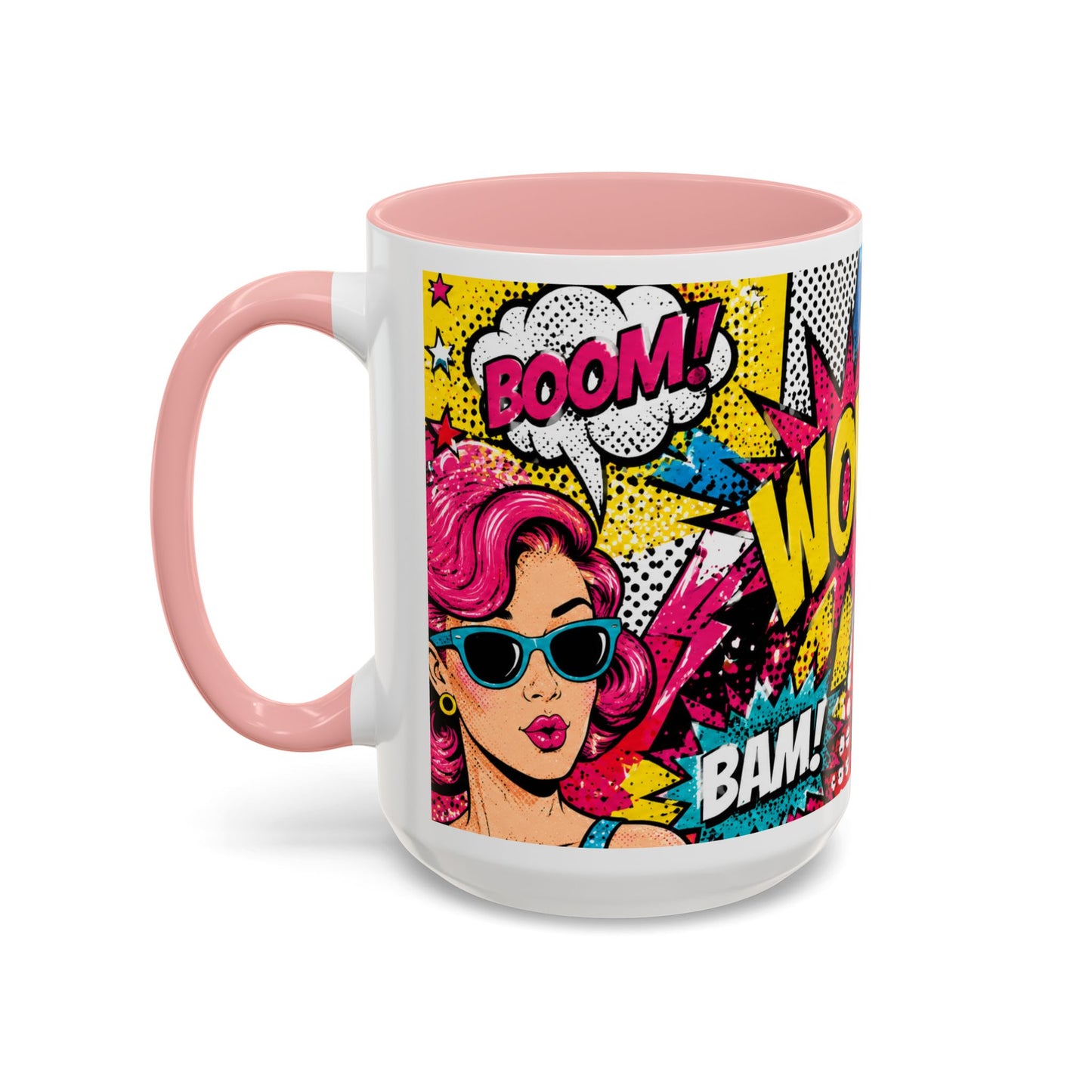 Pop Art Comic Coffee Mug – Colorful 'WOW! POP!' Accent Ceramic Mug (11/15oz)