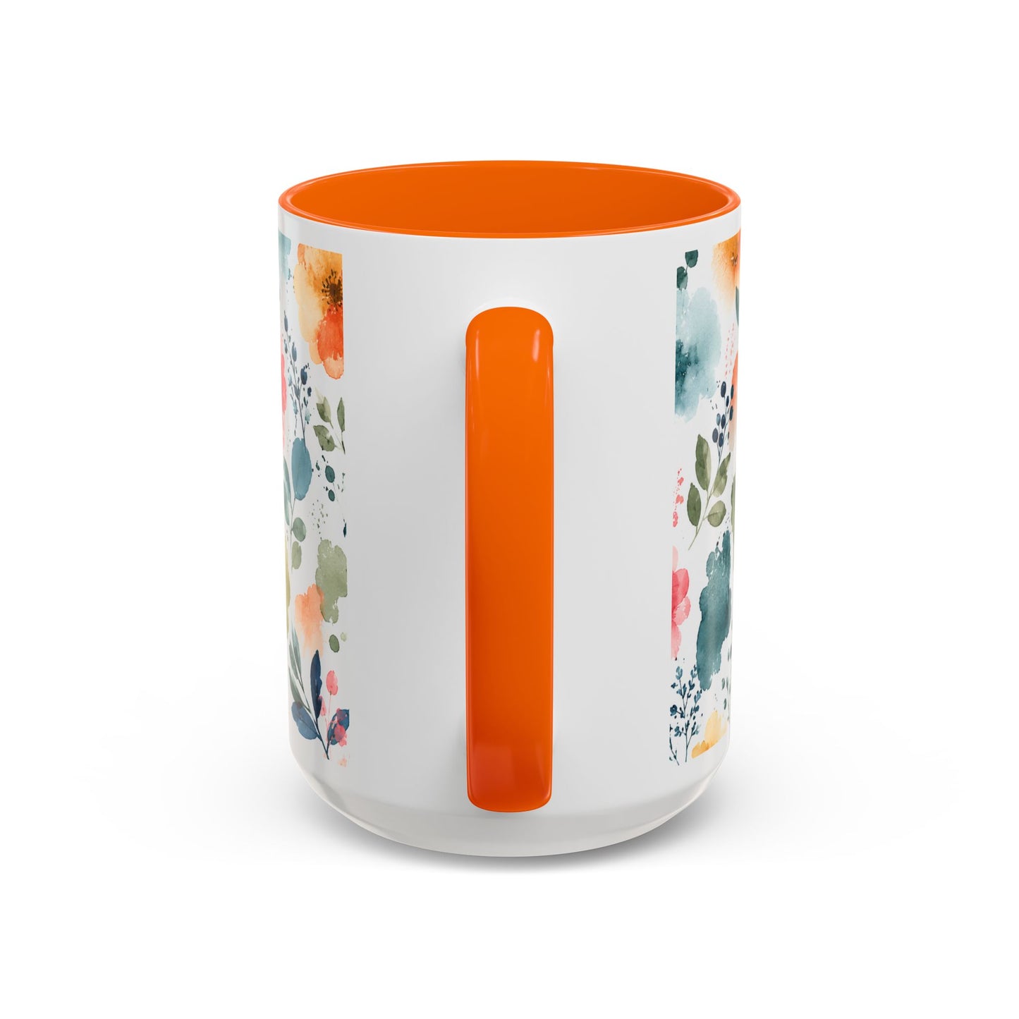Watercolor Floral Accent Coffee Mug - 11/15oz