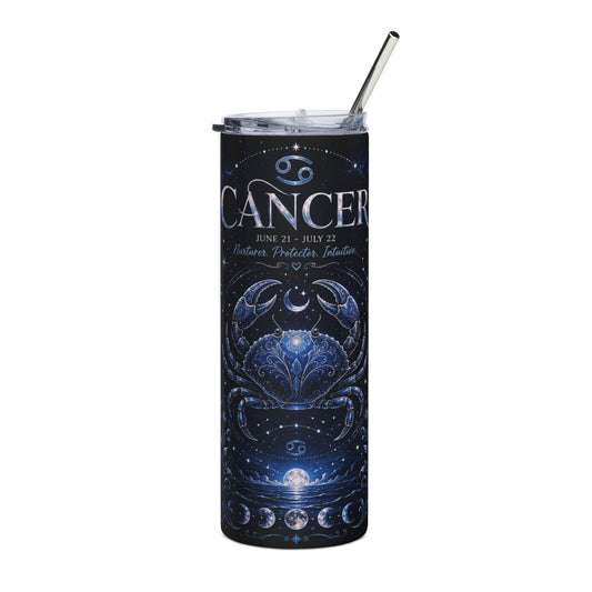 Cancer Zodiac 20oz Stainless Steel Tumbler — Astrological Crab Constellation Design