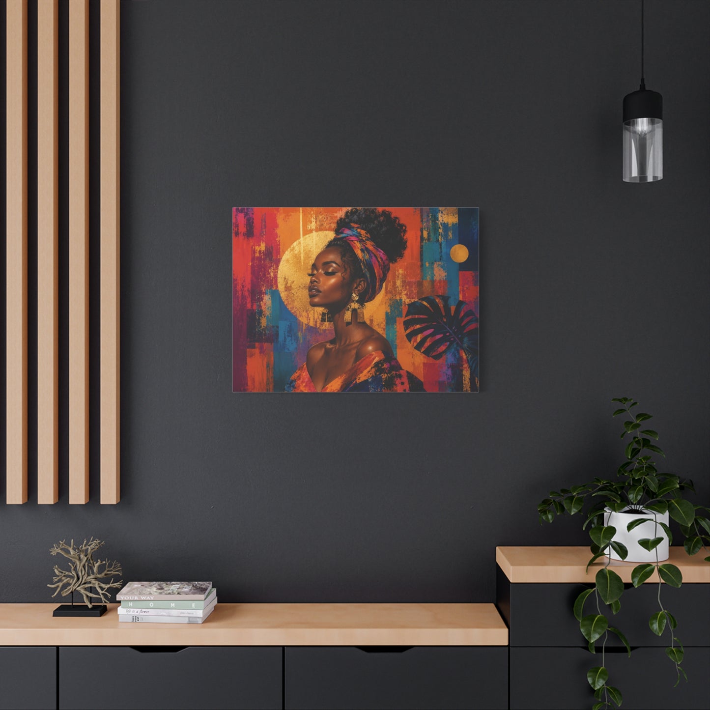 Afrocentric Golden Halo Portrait Canvas