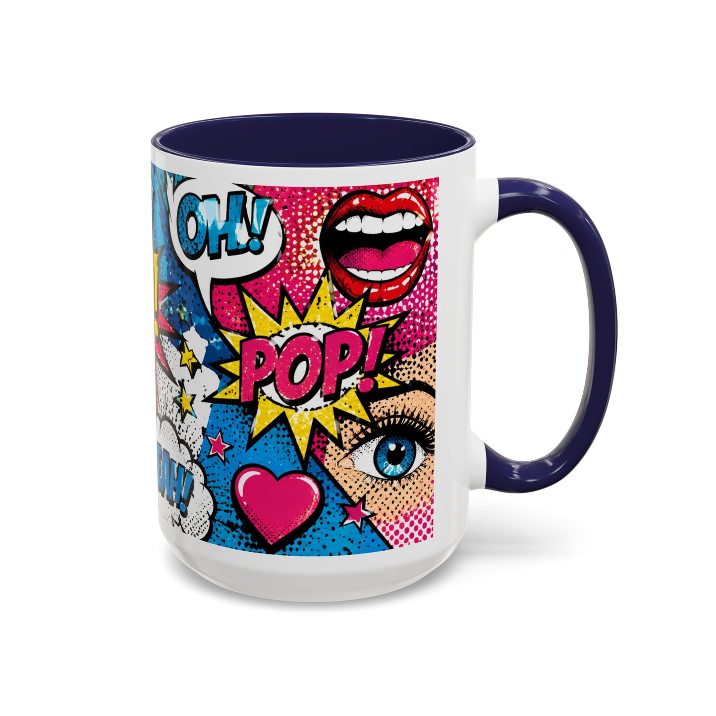 Pop Art Comic Coffee Mug – Colorful 'WOW! POP!' Accent Ceramic Mug (11/15oz)