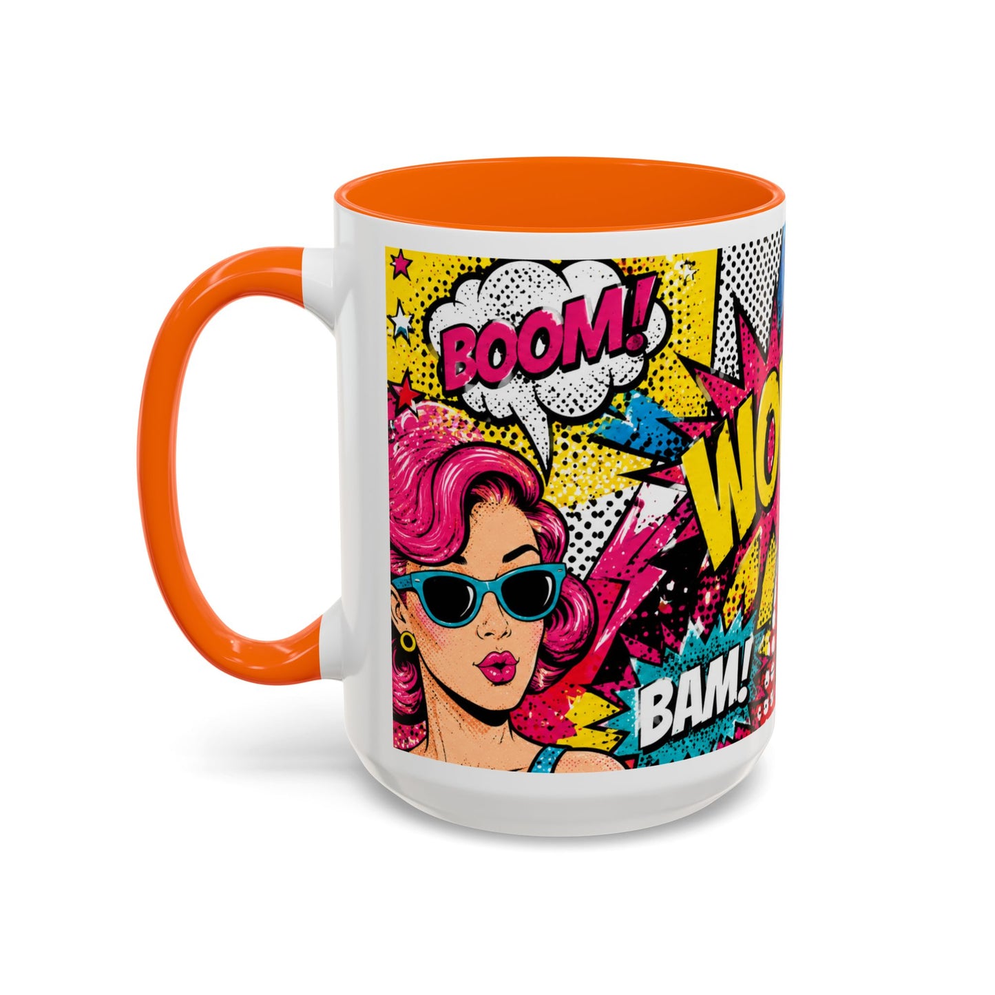 Pop Art Comic Coffee Mug – Colorful 'WOW! POP!' Accent Ceramic Mug (11/15oz)