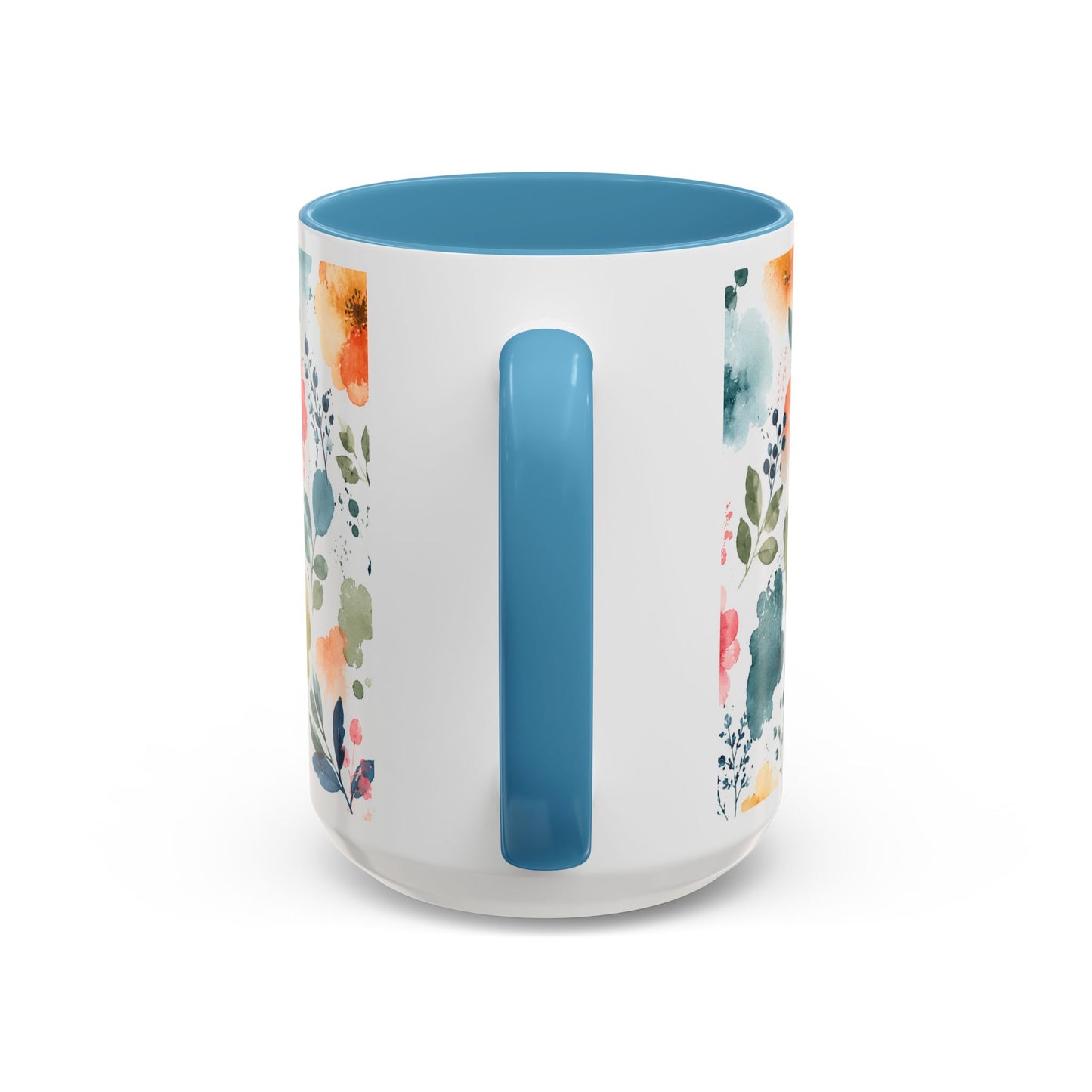 Watercolor Floral Accent Coffee Mug - 11/15oz