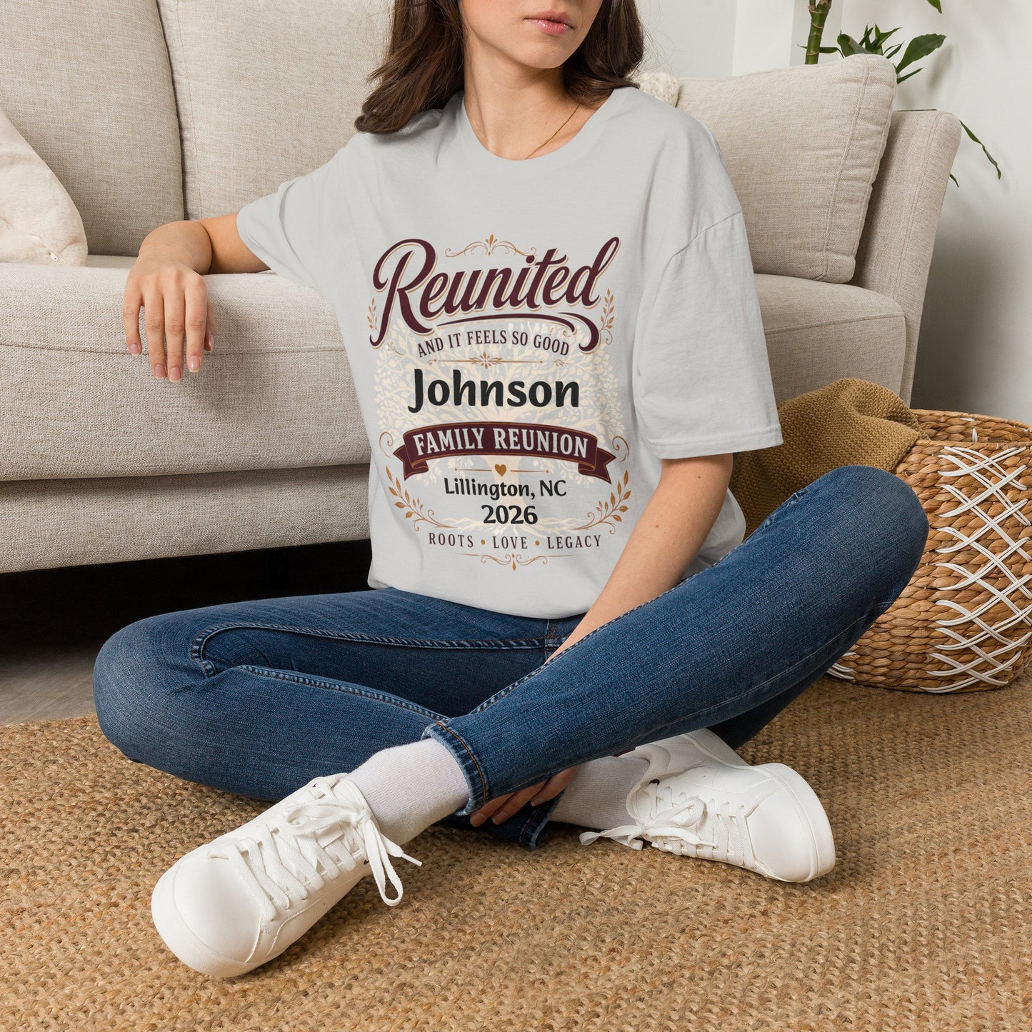 Family Reunion T-Shirt — "Reunited and It Feels So Good" Personalized Johnson, 2026