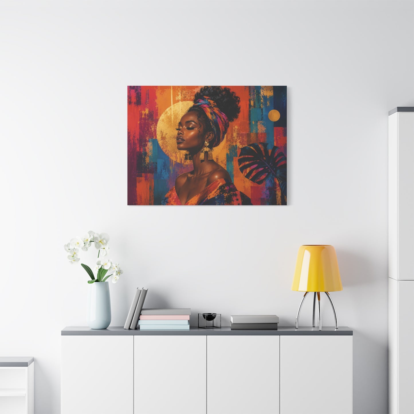 Afrocentric Golden Halo Portrait Canvas
