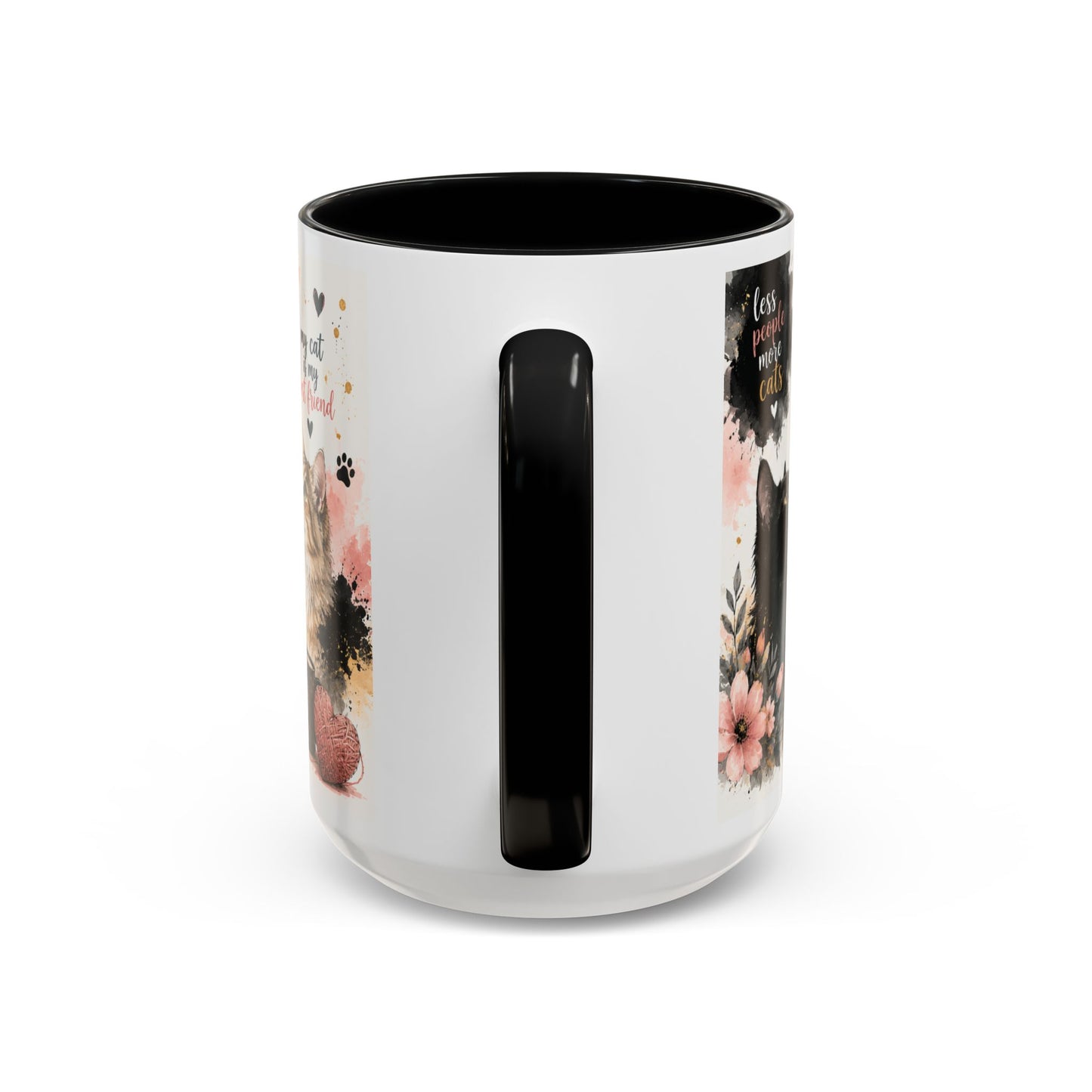Life Is Better With a Cat Accent Coffee Mug — Cute Cat Lover Gift (11/15oz)
