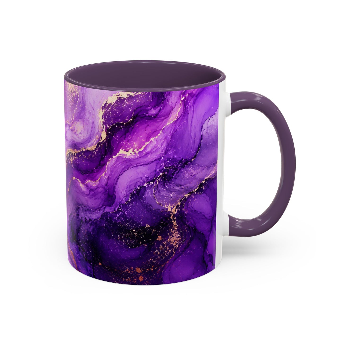 Purple Marble Accent Coffee Mug (11/15oz) — Swirl Art Ceramic Mug