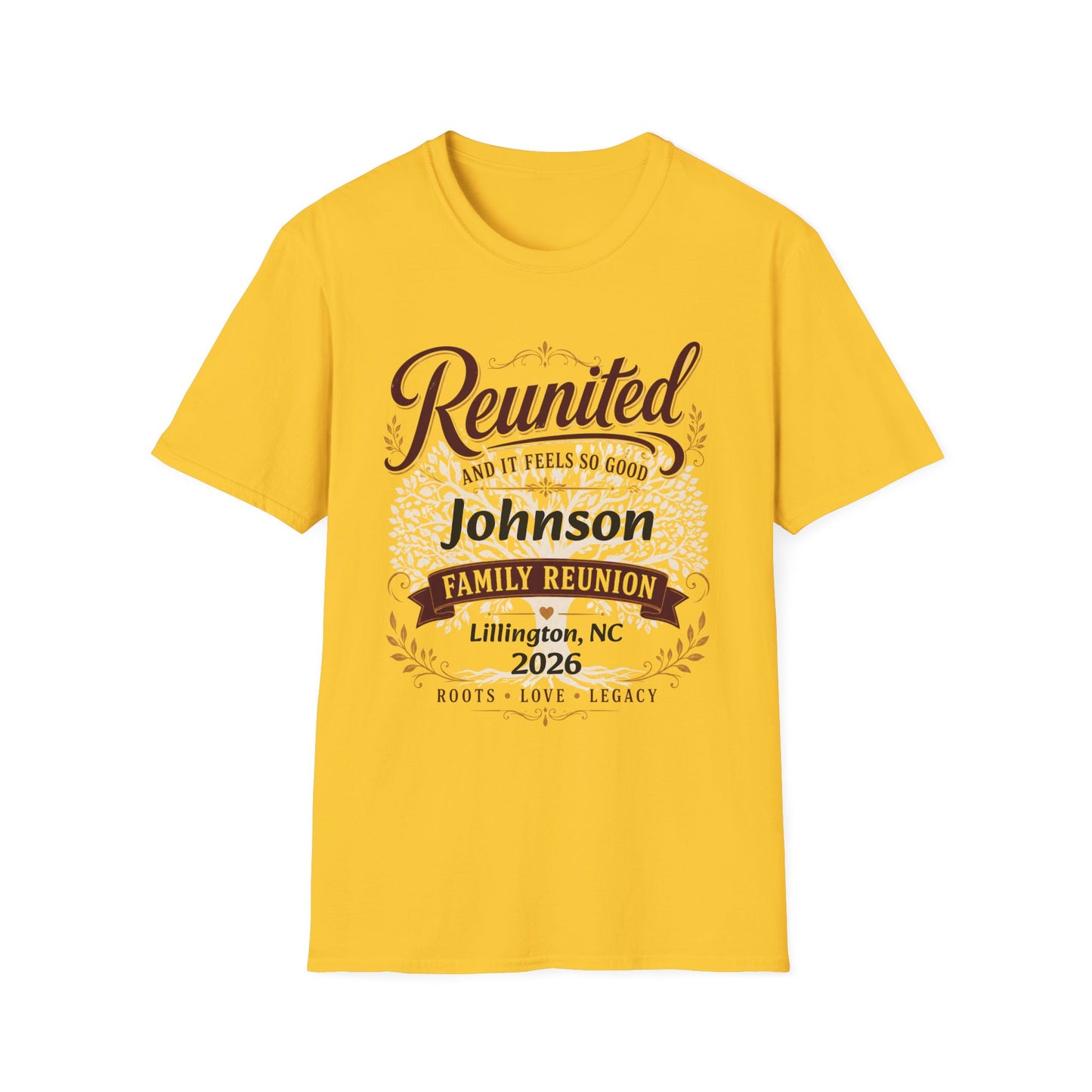Family Reunion T-Shirt — "Reunited and It Feels So Good" Personalized Johnson, 2026