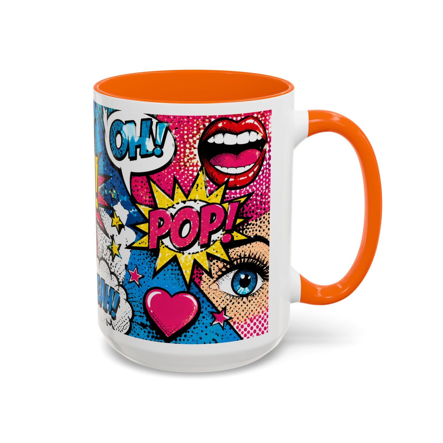 Pop Art Comic Coffee Mug – Colorful 'WOW! POP!' Accent Ceramic Mug (11/15oz)