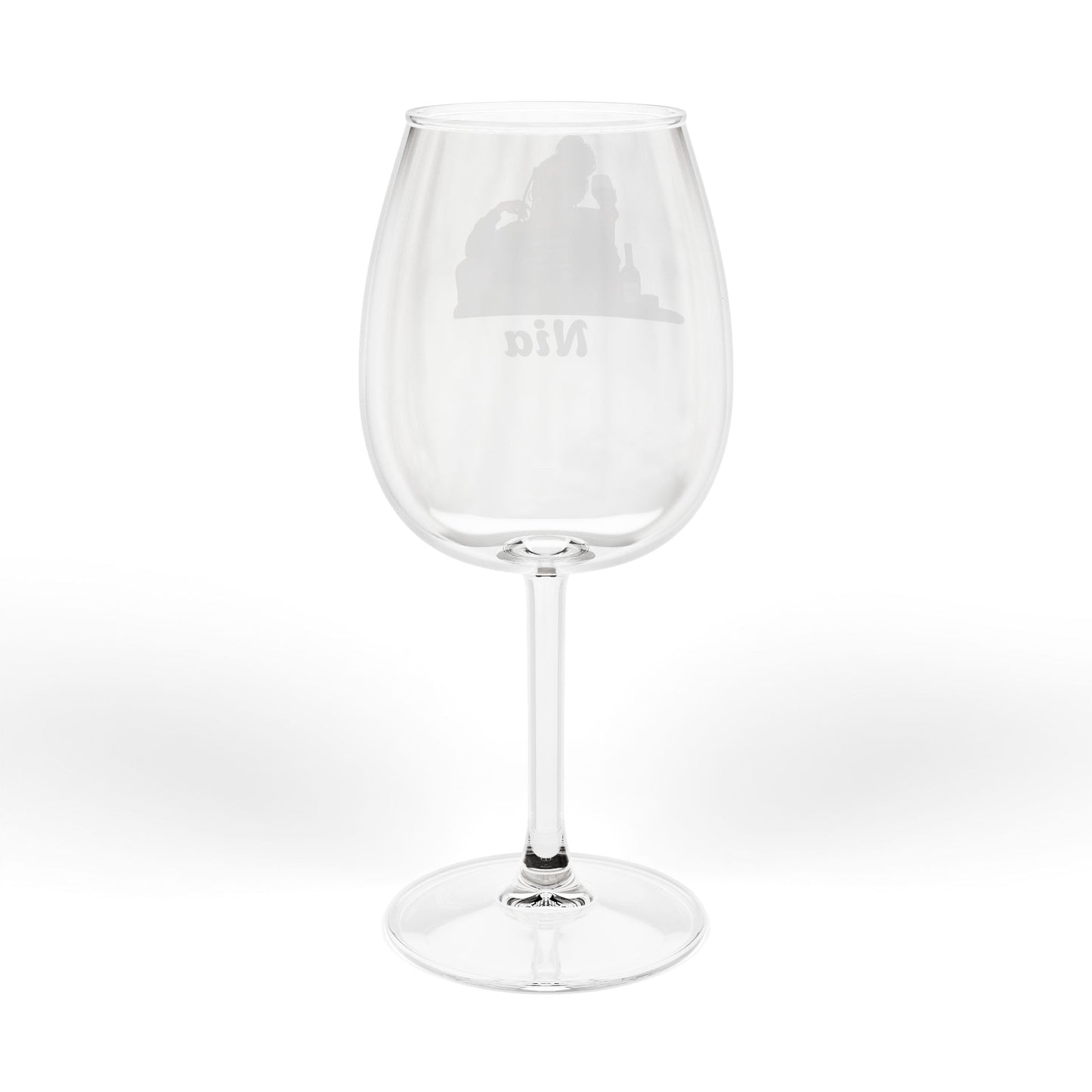 Personalized 12oz Wine Glass — "Nia" Champagne Toast Design