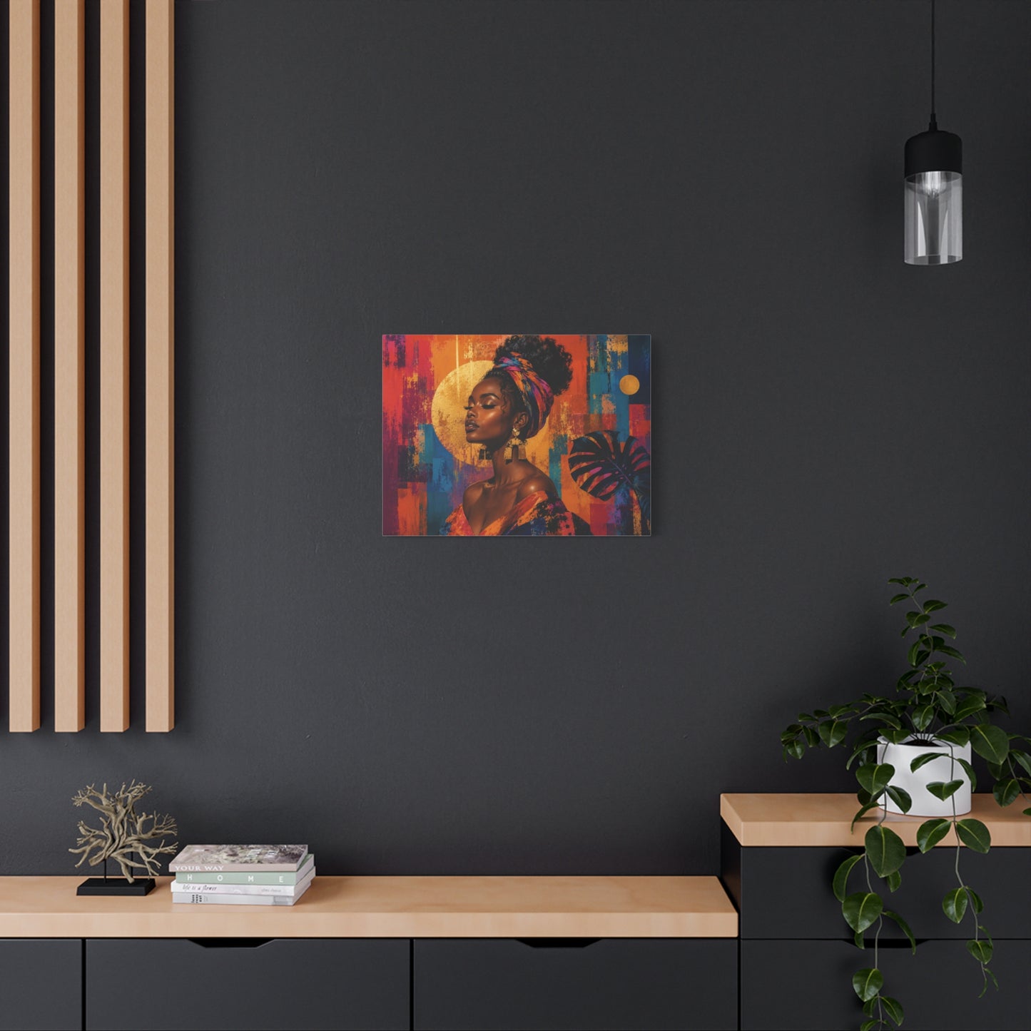 Afrocentric Golden Halo Portrait Canvas