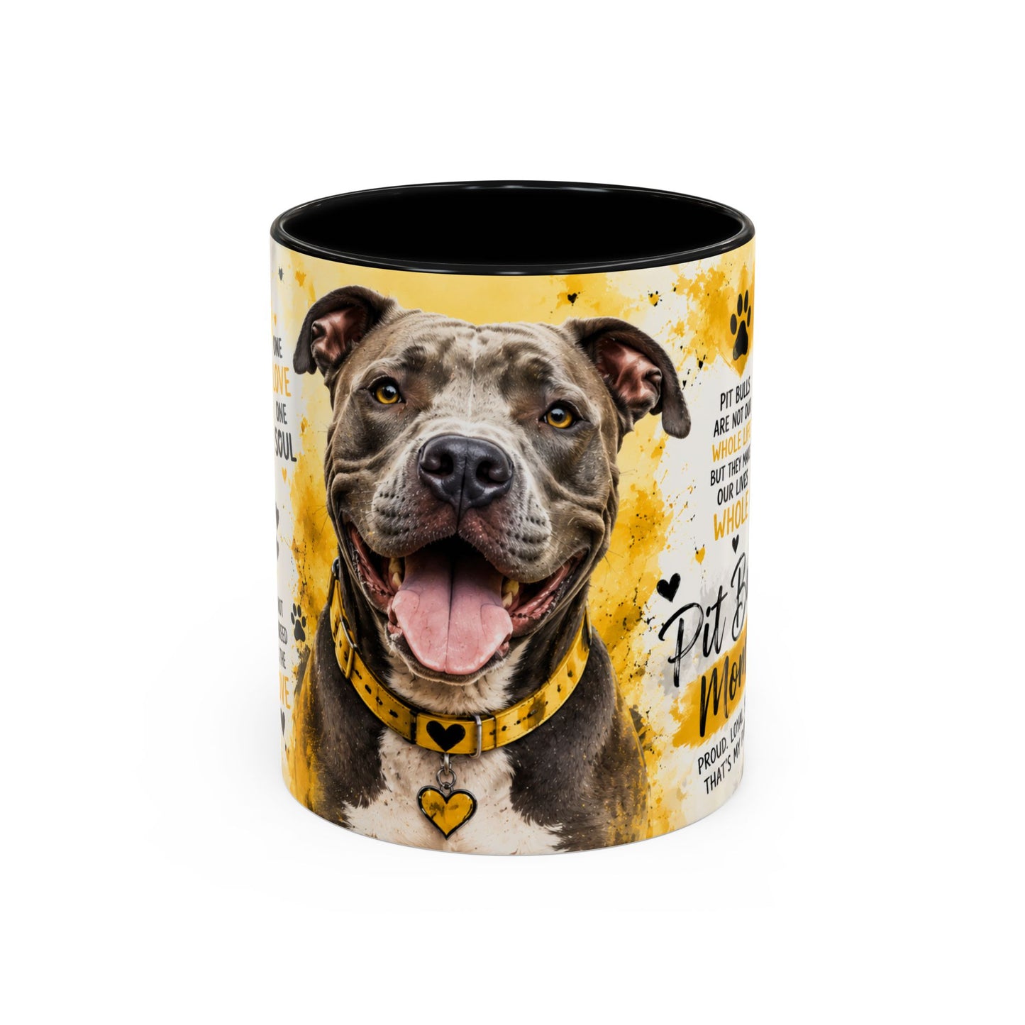 Pit Bull Mom Accent Coffee Mug – "Pit Bull Mom" Sentimental Dog Lover Gift (11/15oz)