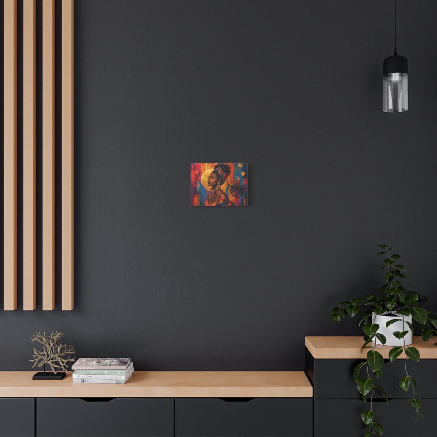 Afrocentric Golden Halo Portrait Canvas