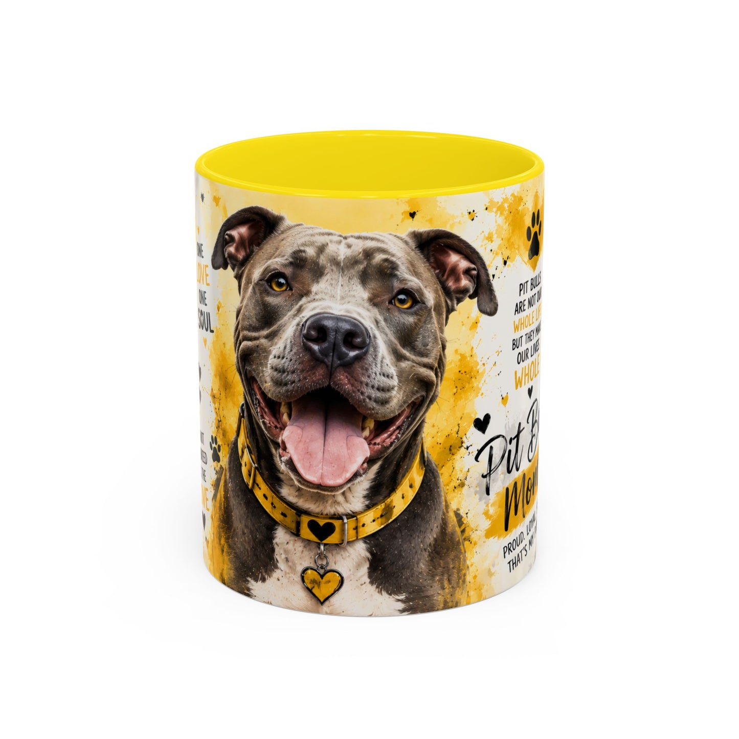 Pit Bull Mom Accent Coffee Mug – "Pit Bull Mom" Sentimental Dog Lover Gift (11/15oz)